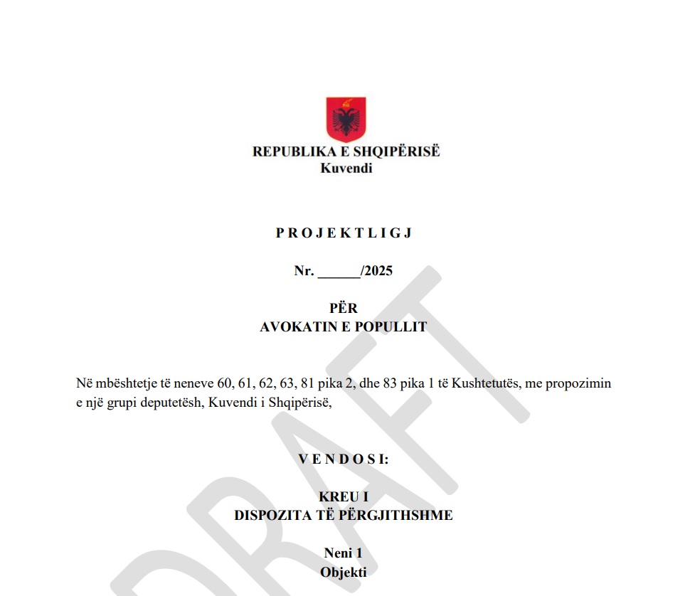 Njoftim I Dyte Për Konsultimin Publik Të Projektligjit “Për Avokatin E Popullit”
