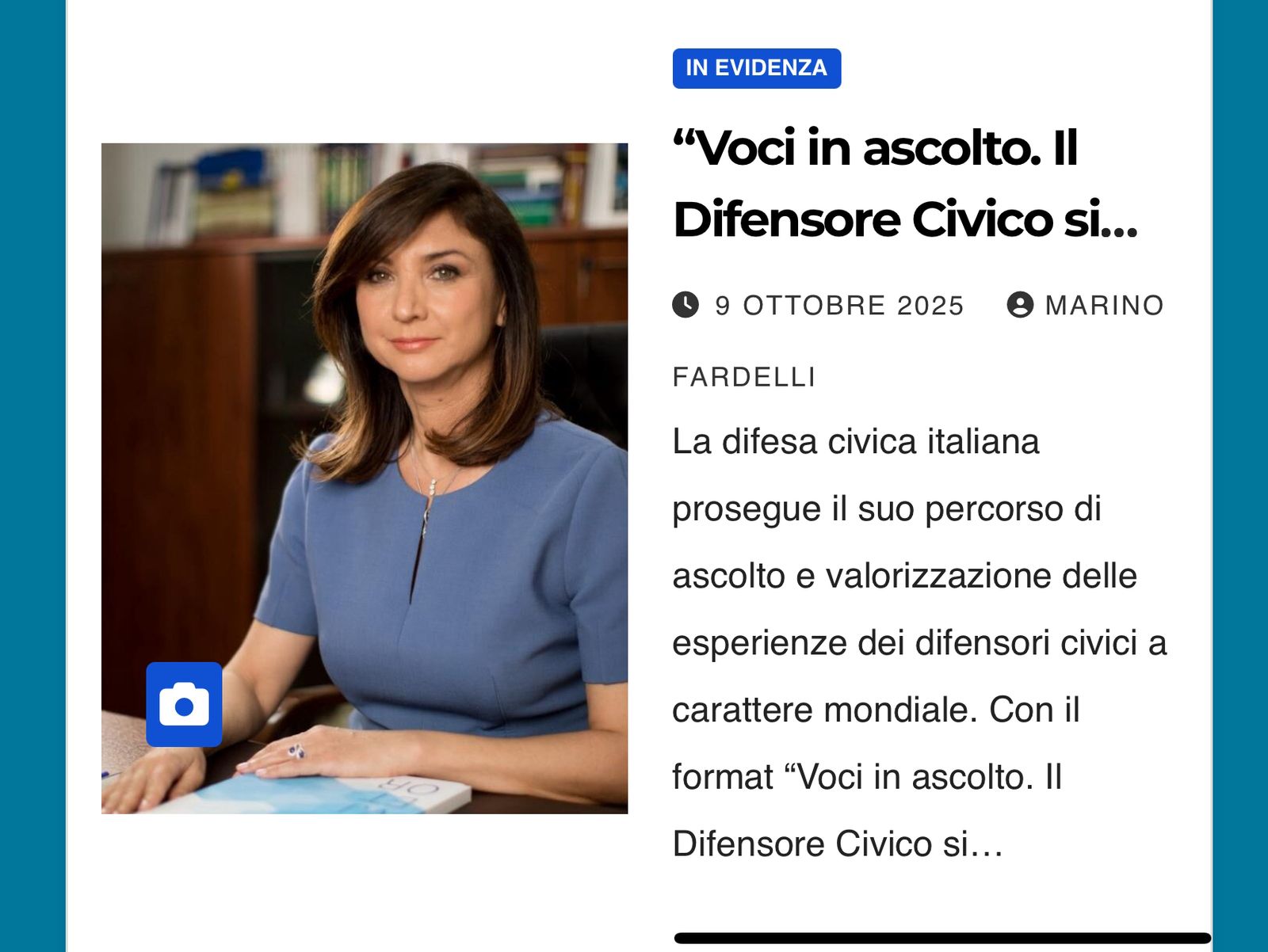Avokatja E Popullit Në Platformën Italiane “Coordinamento Difesa Civica Italia”